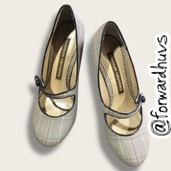 Chinese Laundry Colby Plaid Mary Jane Heels 6.5 - Picture 10 of 12